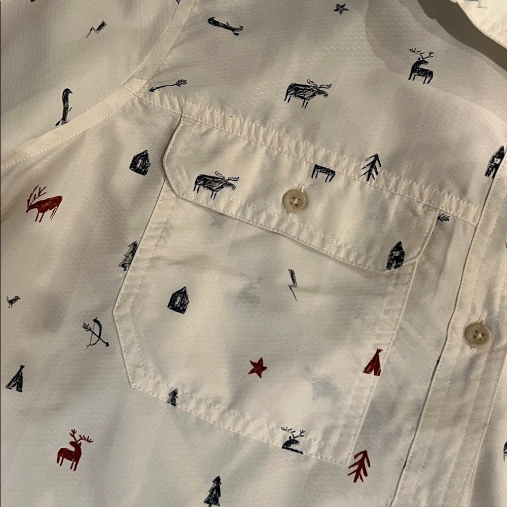 Eddie Bauer outdoor theme button down shirt, TXL - Picture 3 of 10